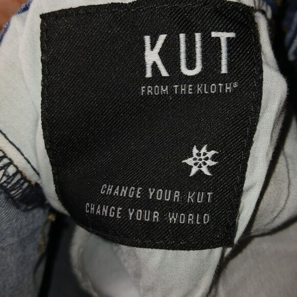 Kut Women's Stella Blue Jeans Raw Hem Wide Leg Size 6 Comfort Everyday Wear - Picture 16 of 16